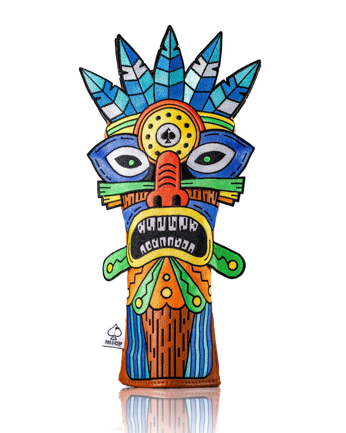 Pins & Aces Authentic Fully Embroidered, Very Robust TIKI Fairway Head Cover