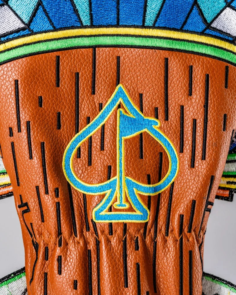 Pins & Aces Authentic Fully Embroidered, Very Robust TIKI Fairway Head Cover