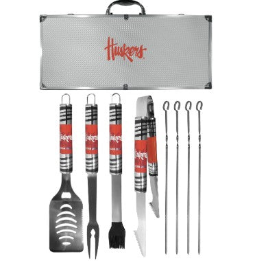 Siskiyou Gifts Nebraska Cornhuskers 8 Piece Tailgater BBQ Set w/Metal Case, NCAA Licensed