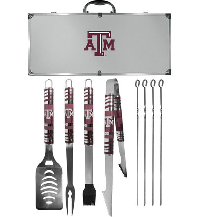 Siskiyou Gifts Texas A&M Aggies 8 Piece Tailgater BBQ Set w/Metal Case, NCAA Licensed