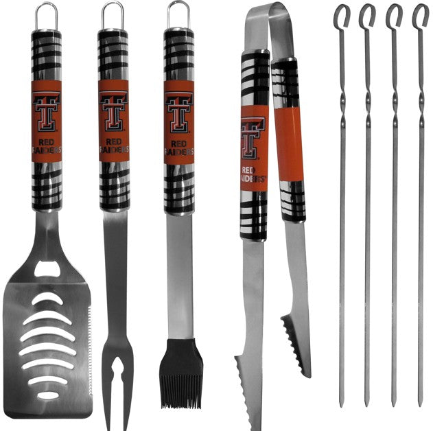 Siskiyou Gift Texas Tech Red Raiders Aggies 8 Piece Tailgater BBQ Set w/Metal Case, NCAA Licensed