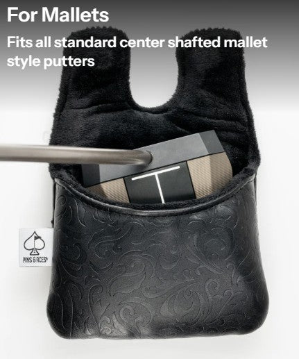 Pins & Aces (Authentic) Blackout Ace of Spades Center Shaft Mallet Putter Cover