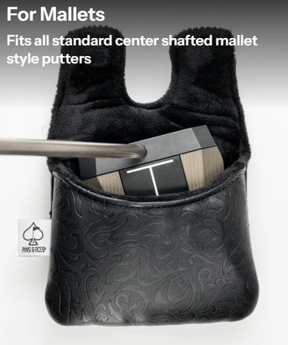 Pins & Aces (Authentic) Blackout Ace of Spades Center Shaft Mallet Putter Cover