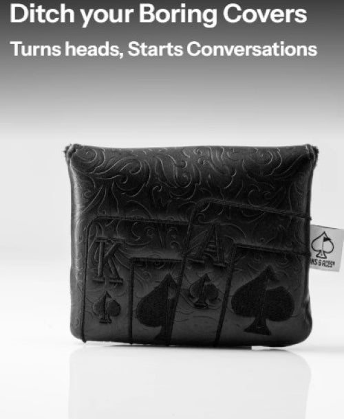 Pins & Aces (Authentic) Blackout Ace of Spades Center Shaft Mallet Putter Cover