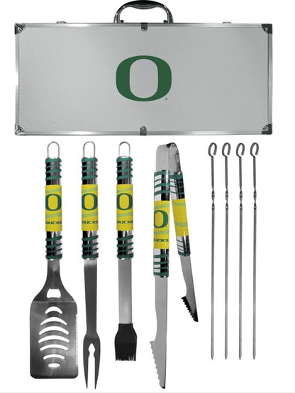 Siskiyou Gifts Oregon Ducks 8 Piece Tailgater BBQ Set w/Metal Case, NCAA Licensed