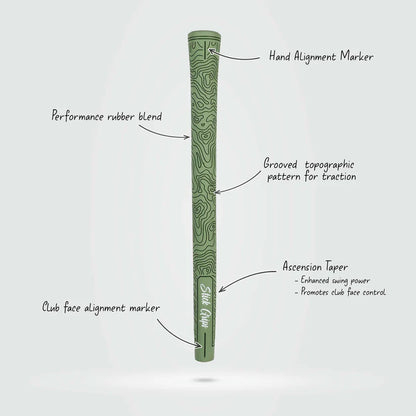 Stick Grips Golf Authentic Topo Green Midsize Swing Club Grip (Irons & Woods)
