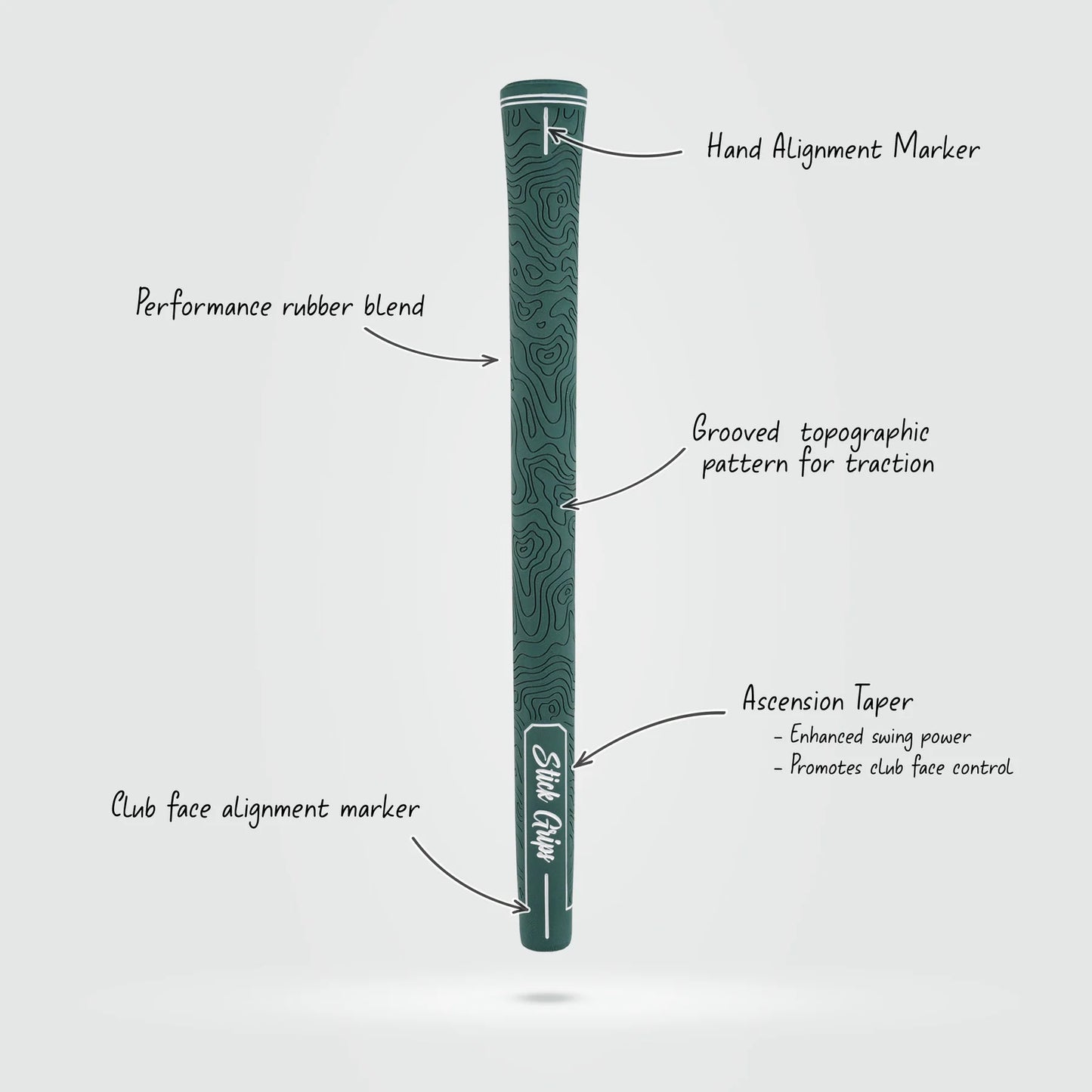 Stick Grips Golf Authentic Topo Augusta Green Midsize Swing Club Grip (Irons & Woods)