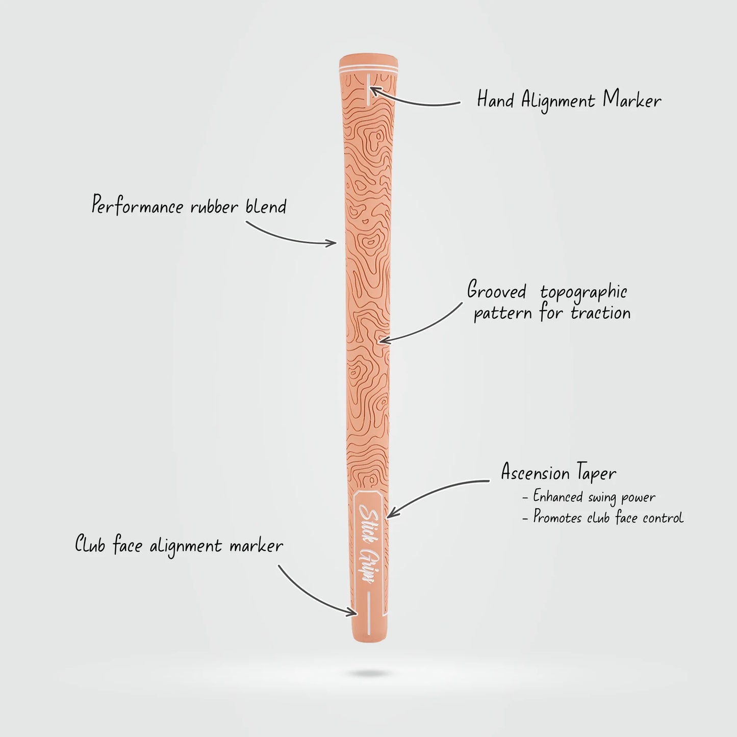 Stick Grips Golf Authentic Topo Augusta Peach Swing Club Grip (Irons & Woods)