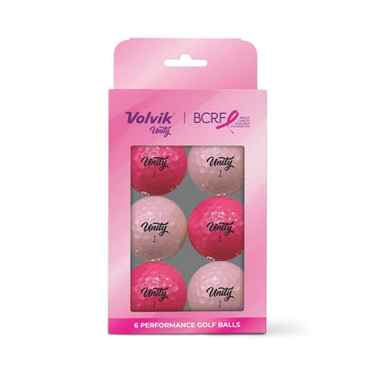 Volvik BCRF Unity Pink Golf Balls Pack of 6 Split Color's Support BCRF