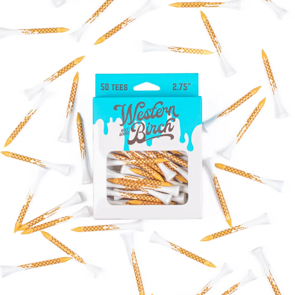 Western Birch Golf Company Waffle Cone Zone 2.75" Bamboo Golf Tees 50ea.