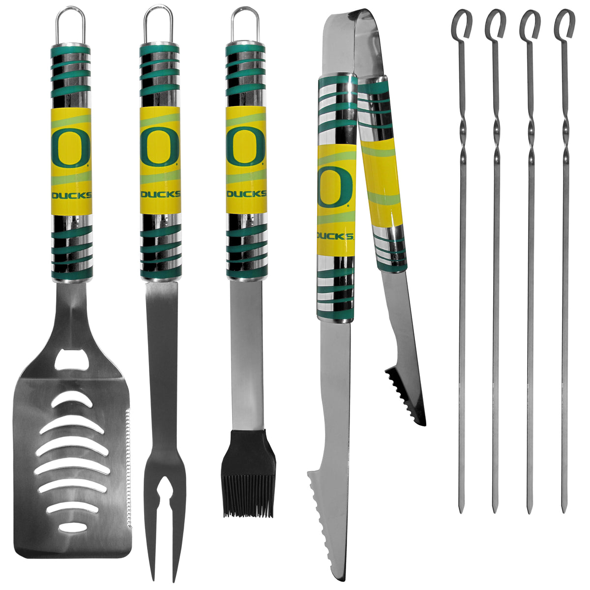 Siskiyou Gifts Oregon Ducks 8 Piece Tailgater BBQ Set w/Metal Case, NCAA Licensed