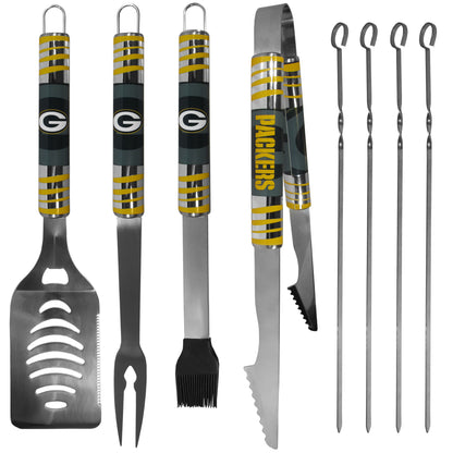 Siskiyou Gifts Green Bay Packers 8 piece Tailgater BBQ Set with Metal Case