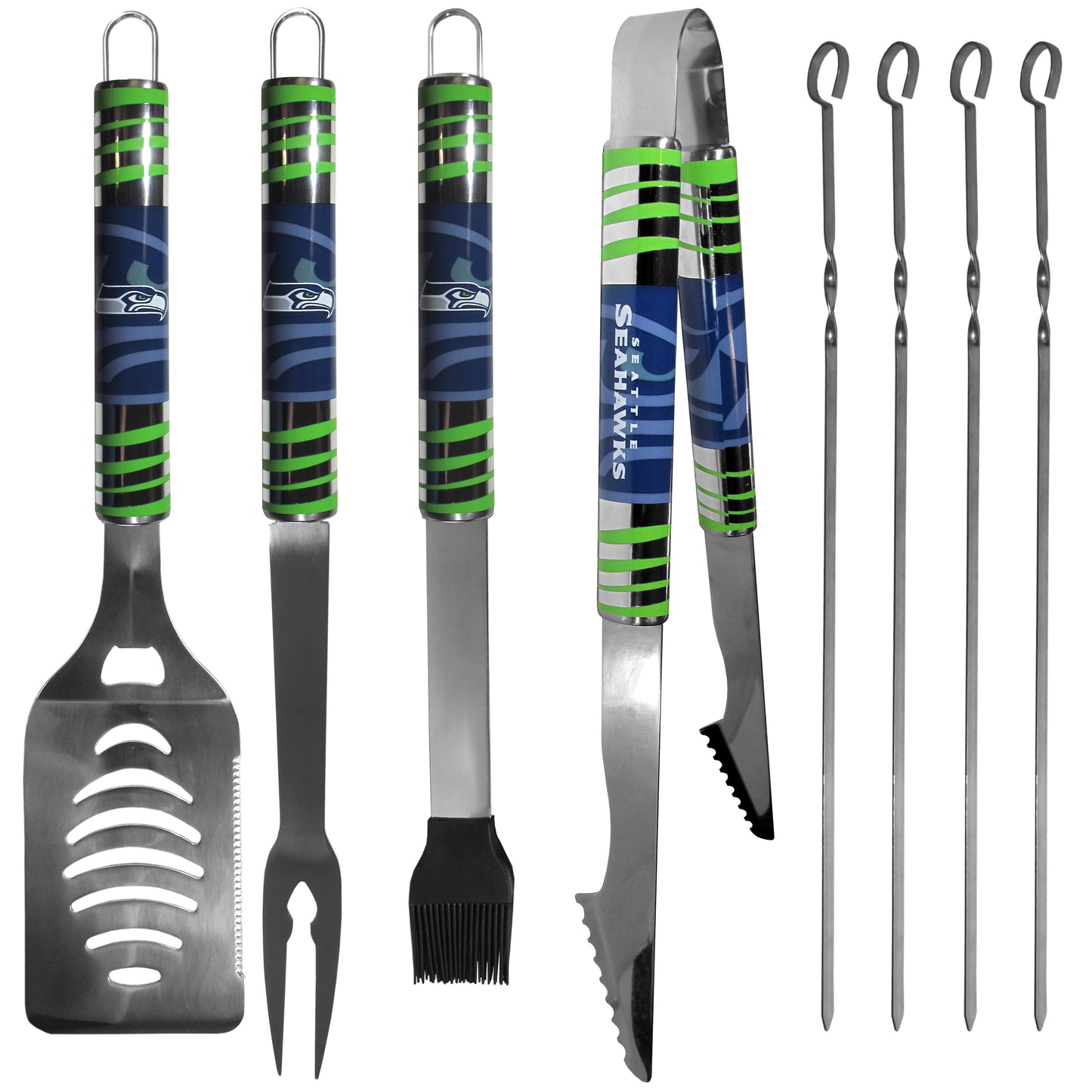 Siskiyou Gifts Seattle Seahawks 8 piece Tailgater BBQ Set w/Metal Case NFL Licensed