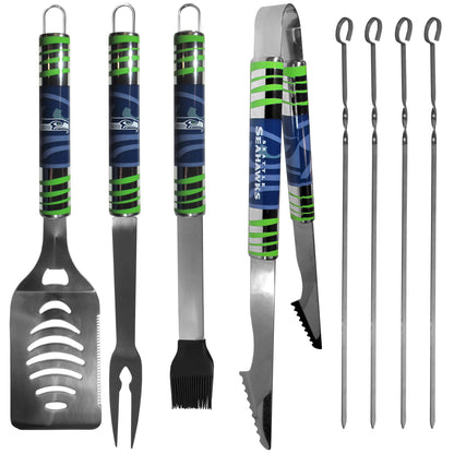 Siskiyou Gifts Seattle Seahawks 8 piece Tailgater BBQ Set w/Metal Case NFL Licensed
