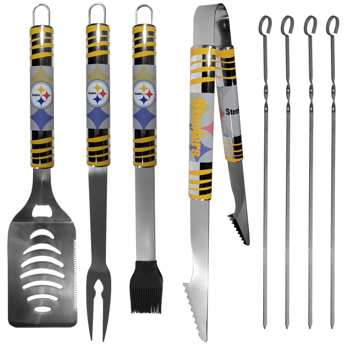 Siskiyou Gifts Pittsburgh Steelers 8 Piece Tailgater BBQ Set w/Metal Case, NFL Licensed