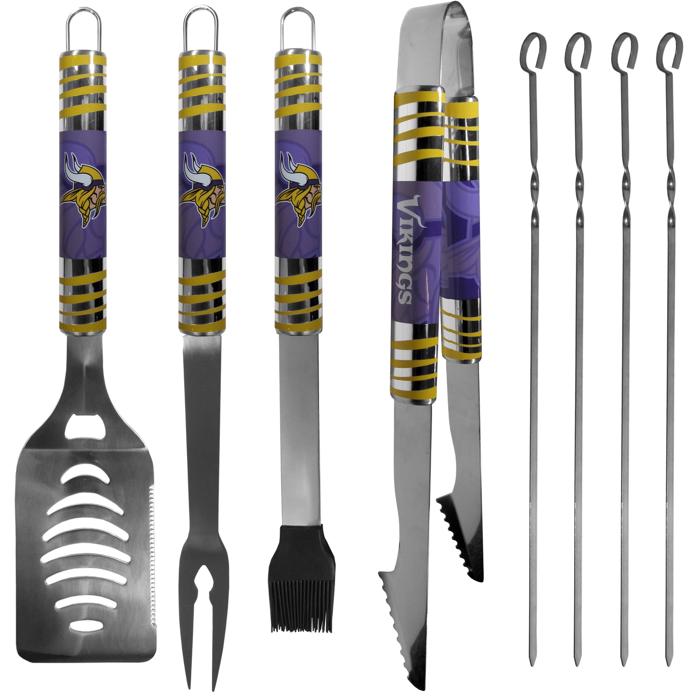 Siskiyou Gifts Minnesota Vilings 8 Piece Tailgater BBQ Set w/Metal Case, NFL Licensed