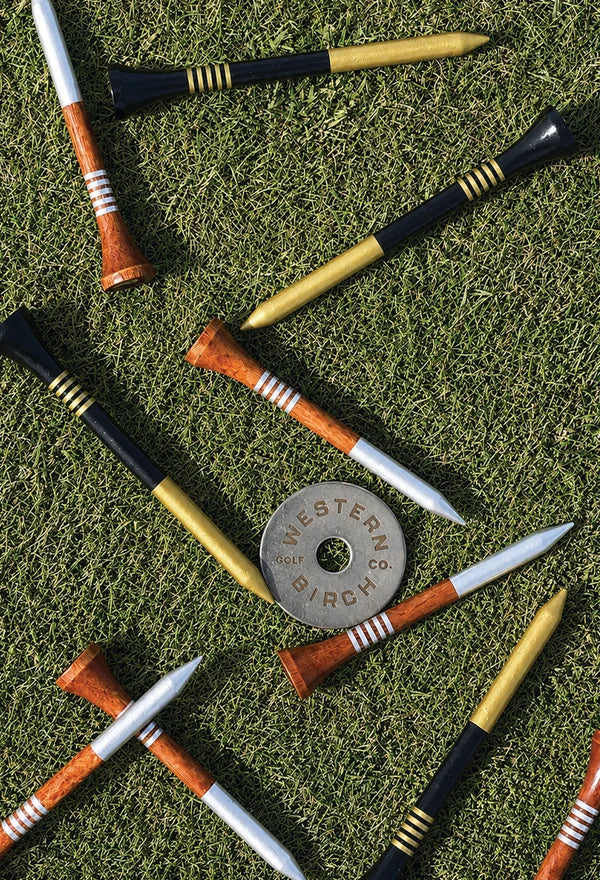 Western Birch Golf Company 2.75" Silver Driving Nails Hardwood Golf Tee's 100ea.