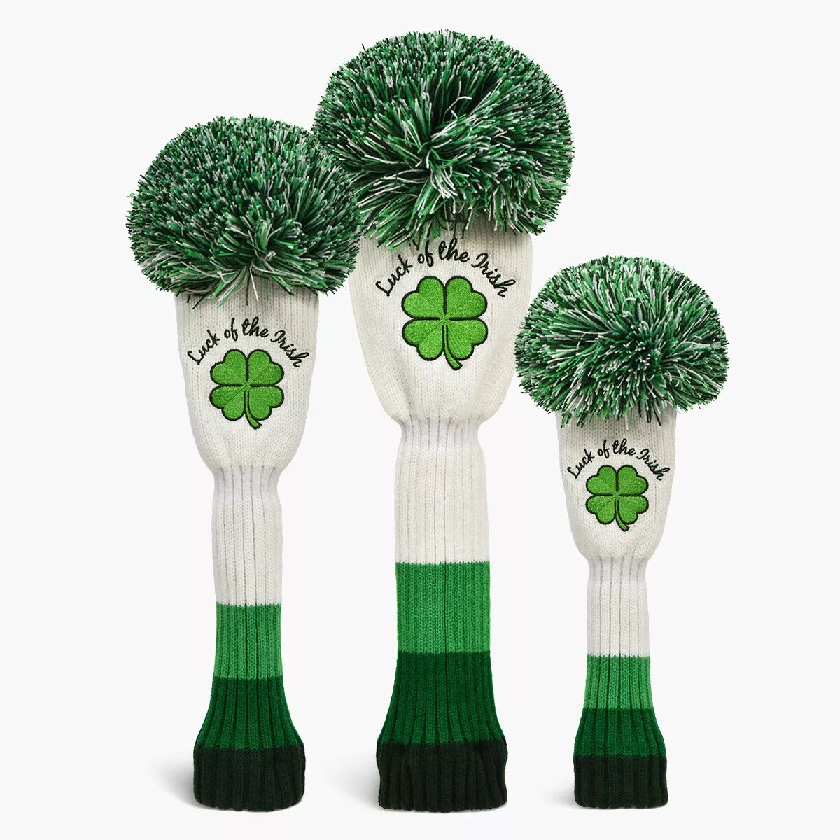PRG Golf Originals Collection Luck Of The Irish Pom Pom Set of 3 Head Covers Driver Fairway & Rescue