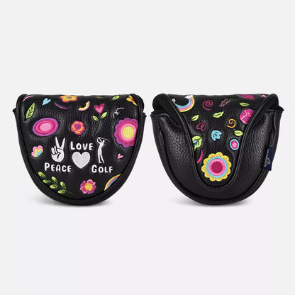 PRG Golf Originals Collection Peace Love & Golf Embroidered Mallet Putter Cover
