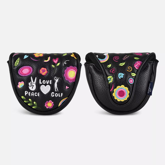 PRG Golf Originals Collection Peace Love & Golf Embroidered Mallet Putter Cover
