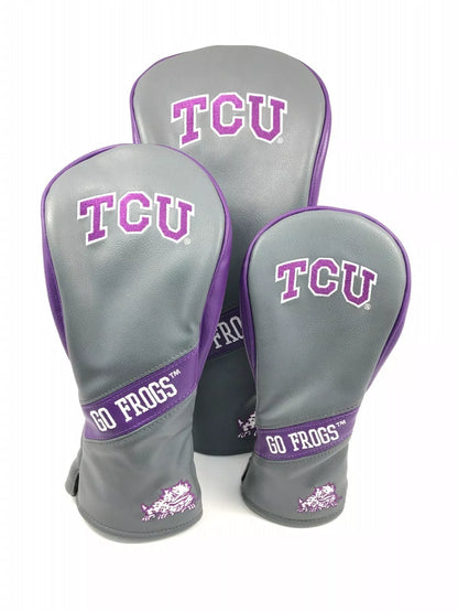 PRG Golf TCU Texas Christian Horned Frogs Set of 3 Head Covers Driver Fairway & Rescue NCAA Licensed