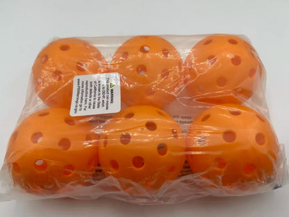 Parrot Paddles Outdoor 1-Piece Pickleballs Pack of 6 (Orange)