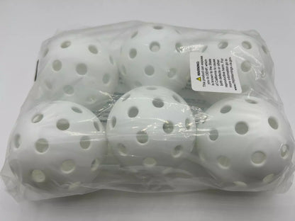 Parrot Paddles Outdoor 1-Piece Pickleballs Pack of 6 (White)