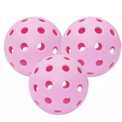 Parrot Paddles Tube of 3 Outdoor Pickleballs 2-Piece 40 Holes (Pink)