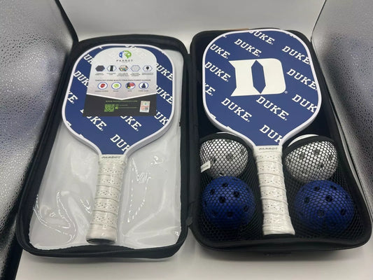 Parrot Paddles Carbon Fiber Duke Blue Devils Pickleball Paddle Set w/Case (NCAA)