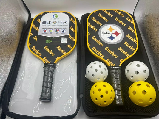 Parrot Paddles Pittsburgh Steelers Pickleball Paddle Set w/Case