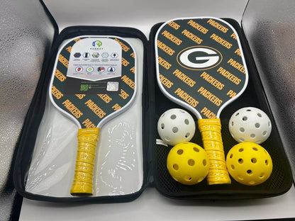 Parrot Paddles Carbon Fiber Green Bay Packers Pickleball Paddle Set (New in Case)
