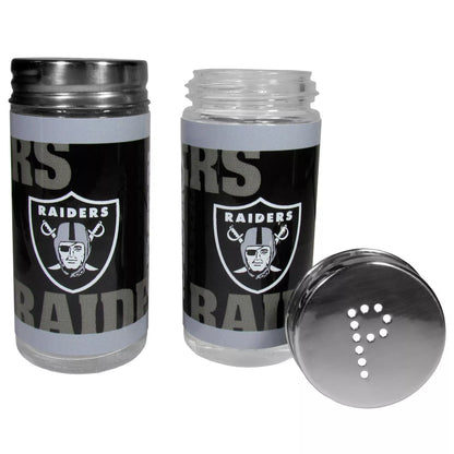 Siskiyou Gifts Las Vegas Raiders Glass Salt and Pepper Shakers, NFL Licensed