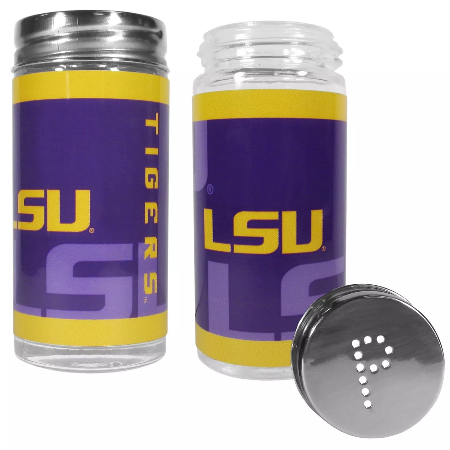 Siskiyou Gifts LSU Tigers Glass Salt and Pepper Shakers, NCAA Licensed