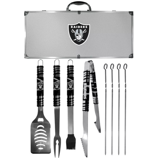 Siskiyou Gifts Las Vegas Raiders 8 Piece Tailgater BBQ Set w/Metal Case, NFL Licensed