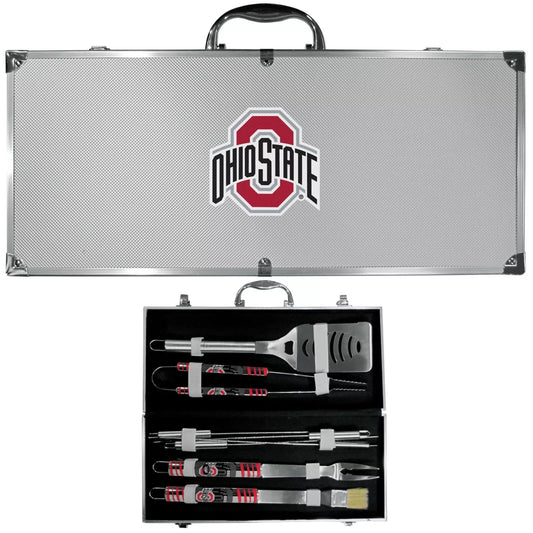 Siskiyou Gifts Ohio State Buckeyes 8 Piece Tailgater BBQ Set w/Metal Case, NCAA Licensed