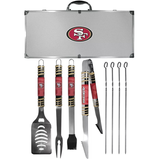 Siskiyou Gifts San Francisco 49ers 8 Piece Tailgater BBQ Set w/Metal Case, NFL Licensed