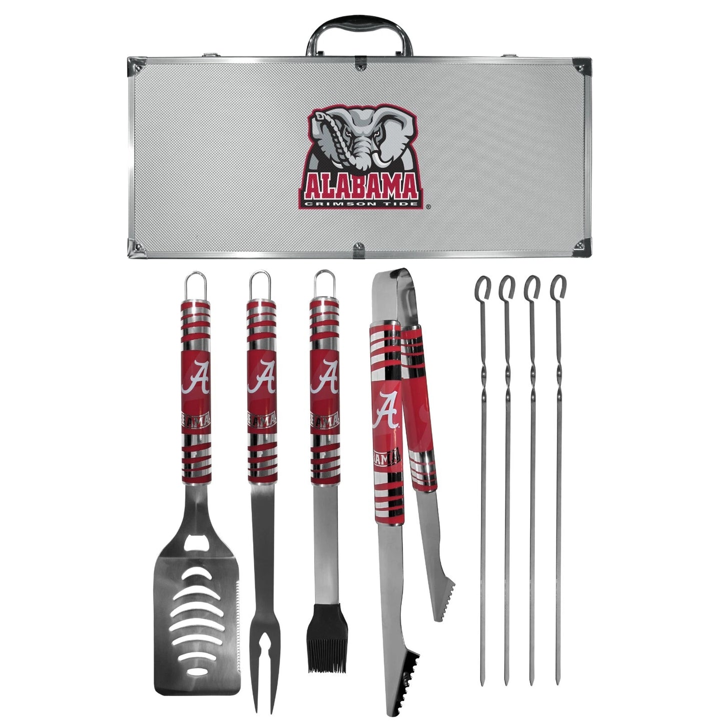 Siskiyou Gifts Alabama Crimson Tide 8 Piece Tailgater BBQ Set w/Metal Case, NCAA Licensed