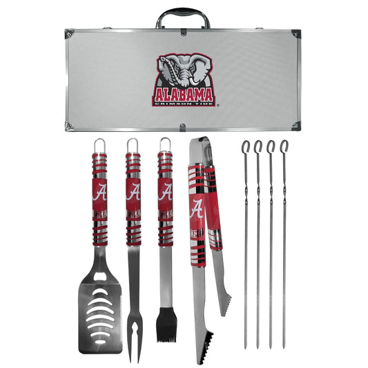 Siskiyou Gifts Alabama Crimson Tide 8 Piece Tailgater BBQ Set w/Metal Case, NCAA Licensed