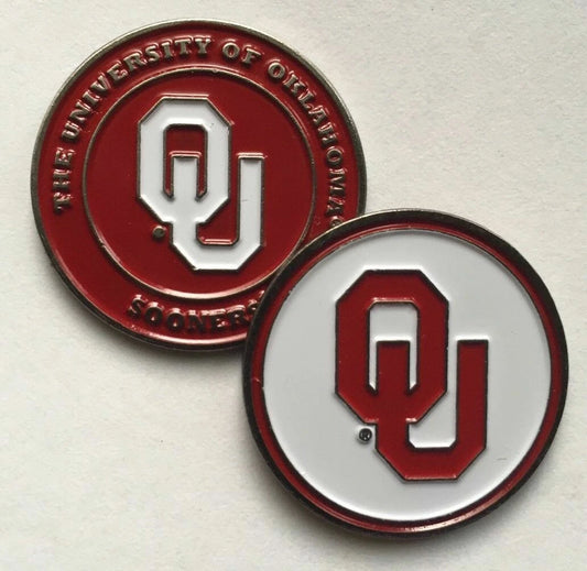 Oklahoma Sooners 1" Diameter Double Sided Golf Ball Marker NCAA