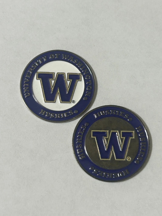Washington Huskies 1" Diameter Double Sided Magnetic Golf Ball Marker NCAA