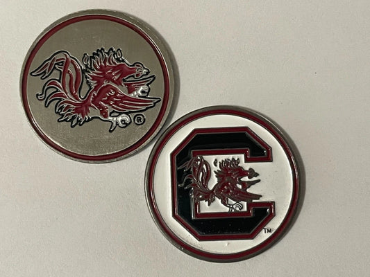 South Carolina Gamecocks 1" Diameter Double Sided Golf Ball Marker NCAA