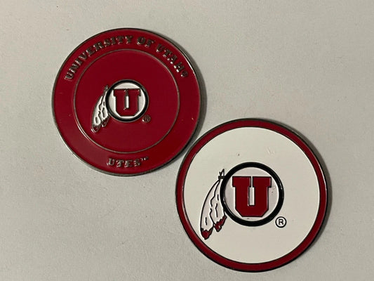 Utah Utes 1" Diameter Double Sided Golf Ball Marker NCAA