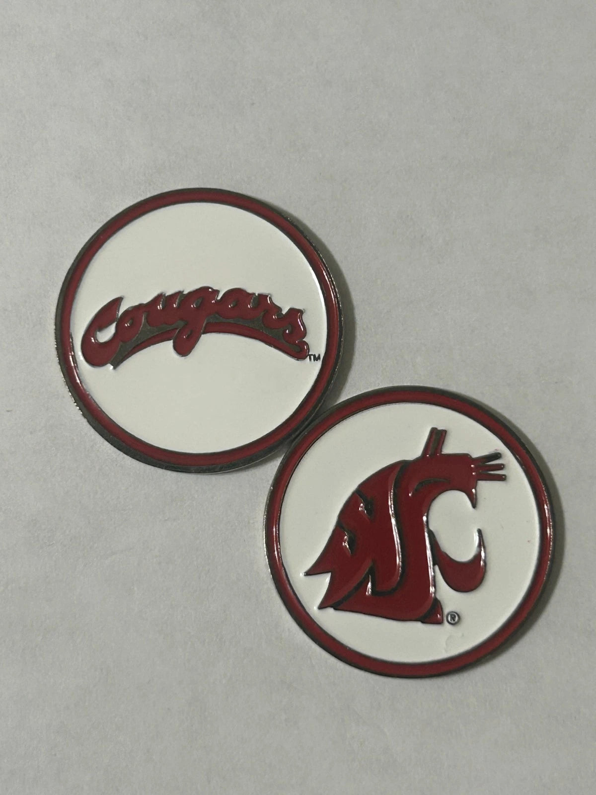 Washington State Cougars 1" Diameter Double Sided Magnetic Golf Ball Marker NCAA
