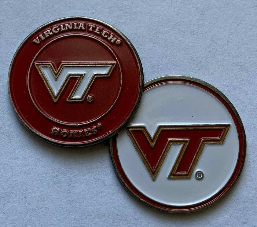 Virginia Tech Hokies 1" Diameter Double Sided Magnetic Golf Ball Marker NCAA