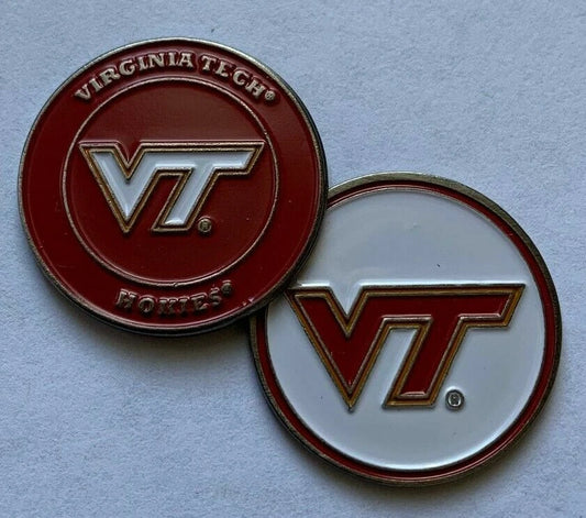 Virginia Tech Hokies 1" Diameter Double Sided Magnetic Golf Ball Marker NCAA