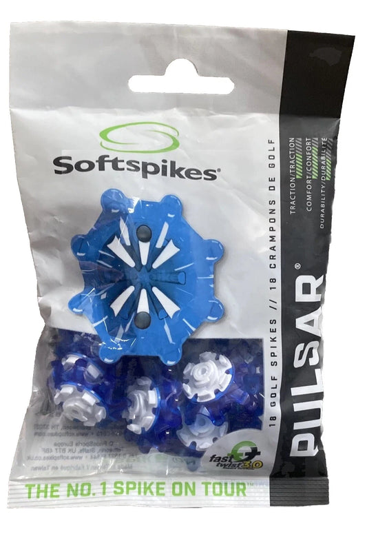 Softspikes Pulsar Golf Spikes (Fast Twist® 3.0)  Blue/White 18 Pack