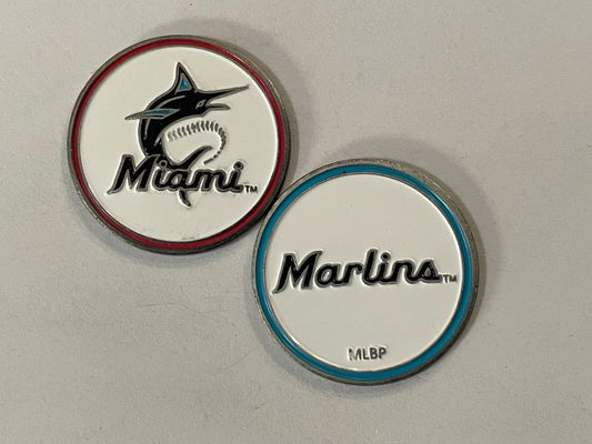 Miami Marlins 1" Diameter Magnetic Golf Ball Marker