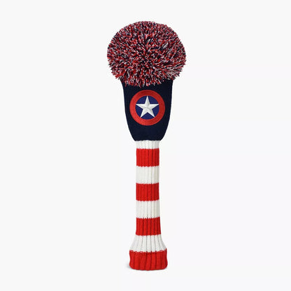 PRG Golf Originals Collection Captain USA Pom Pom Set of 3 Head Covers Driver Fairway & Rescue