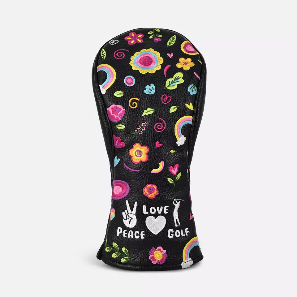 PRG Golf Originals Collection Peace Love & Golf Embroidered Wood Covers, Set of 3