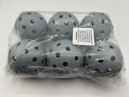 Parrot Paddles Outdoor 1-Piece Pickleballs Pack of 6 (Gray)